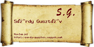 Sárdy Gusztáv névjegykártya